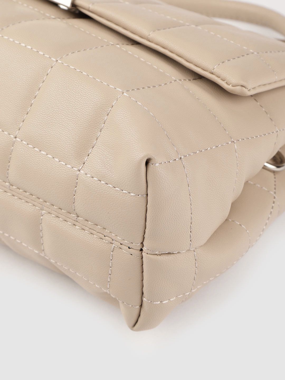 Lino Perros Beige Quilted Satchel