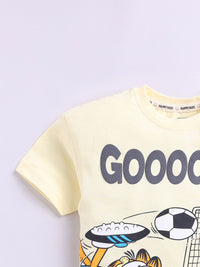 Happy Faces Kids Boys Garfield Printed Pure Cotton T-Shirt