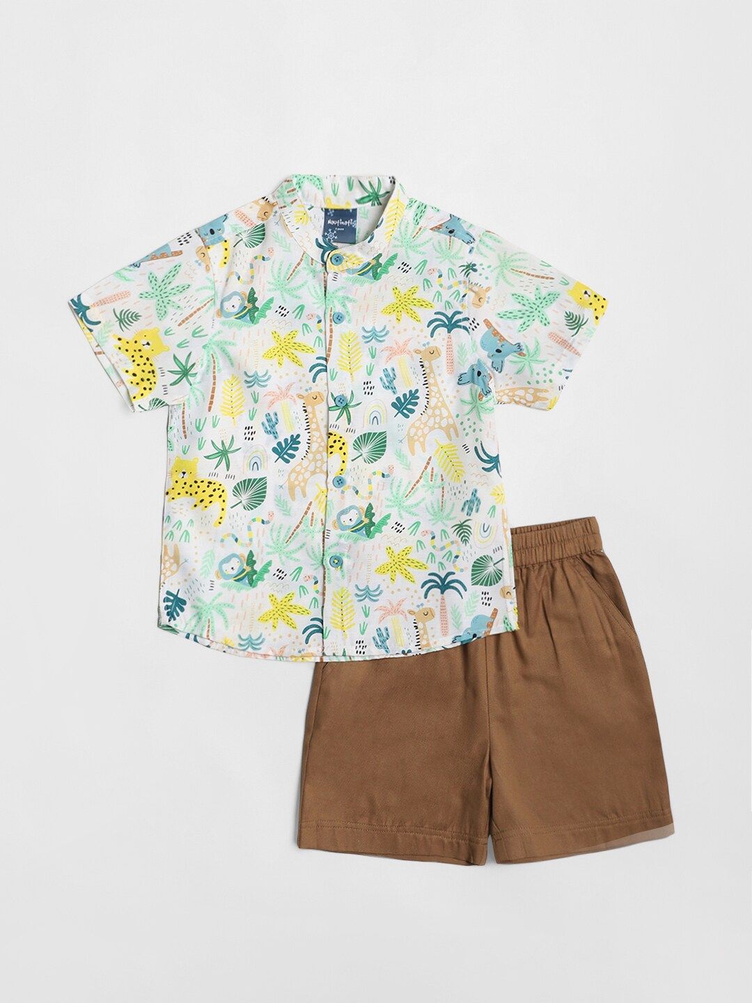 Nauti Nati Boys Printed Shirt with Shorts