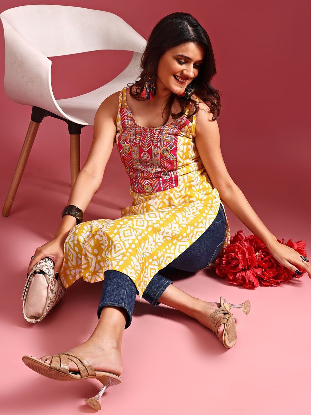 KALINI Women Patchwork Kurta