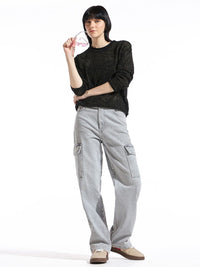 Bewakoof Women Oversized Crochet Sweater