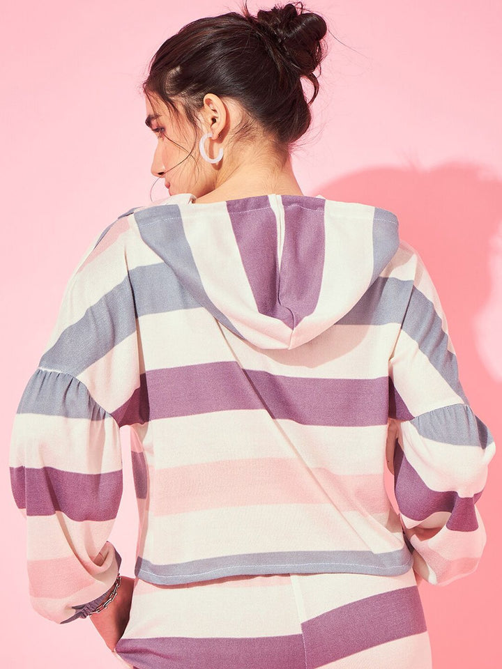Athena Striped Sweatshirt With Joggers Co-Ords