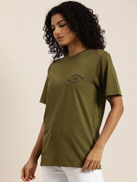 DILLINGER Embroidered Oversize Pure Cotton Longline T-shirt