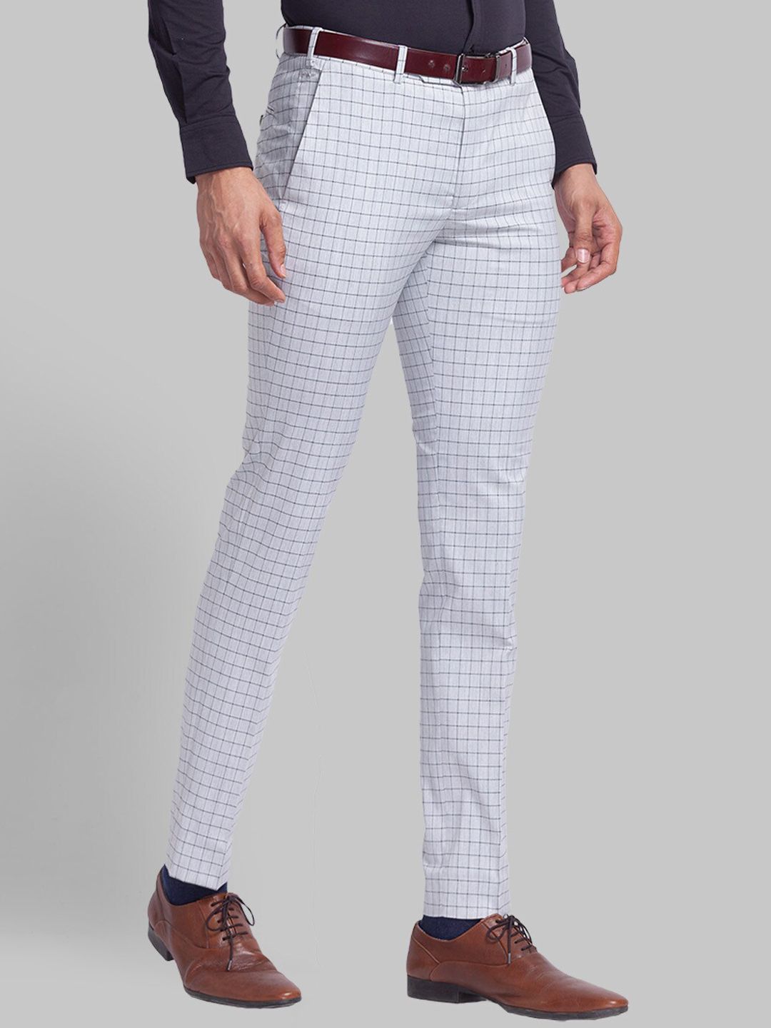Park Avenue Men Checked Formal Trousers