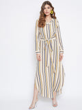 Berrylush Women Multicoloured Striped Maxi Dress