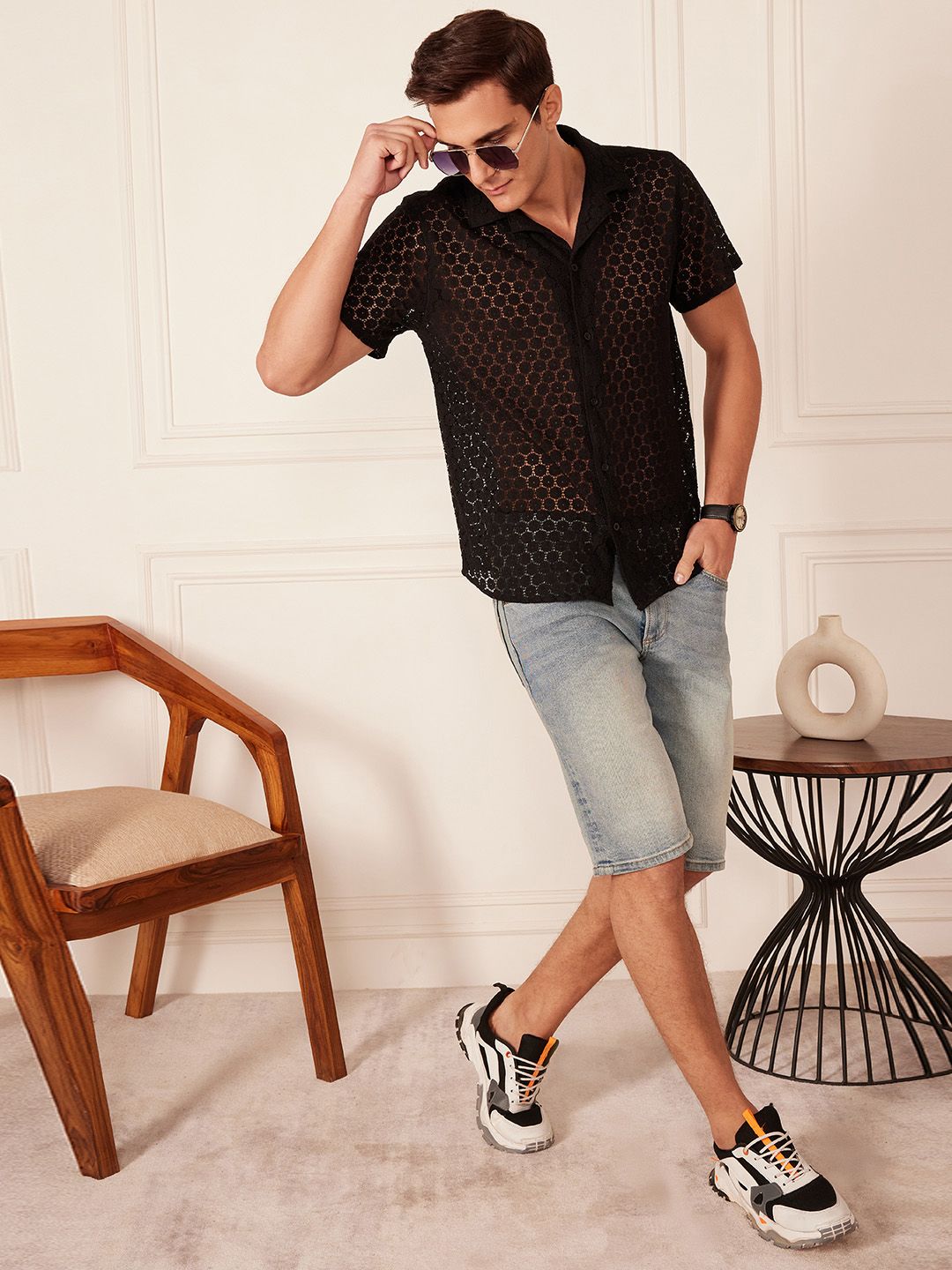 DENNISON Men Smart Block Printed Casual Shirt