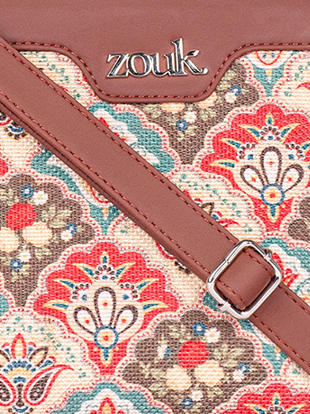 ZOUK Floral Printed Structured Sling Bag