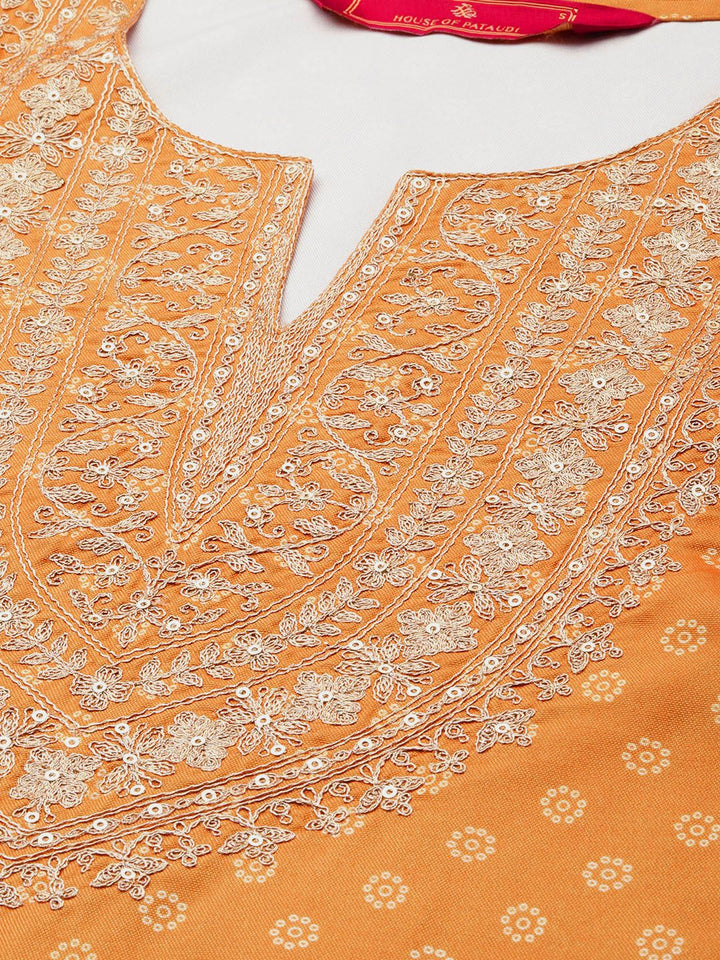 House of Pataudi Geometric Printed Sequinned Jashn Kurta