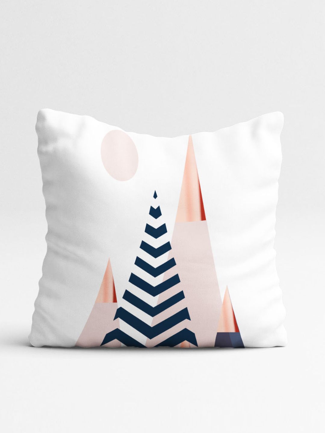 STITCHNEST White & Blue Set of 5 Geometric Square Cushion Covers