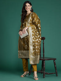 Indo Era Women Ethnic Motifs Woven Design Kurta with Trousers & With Dupatta