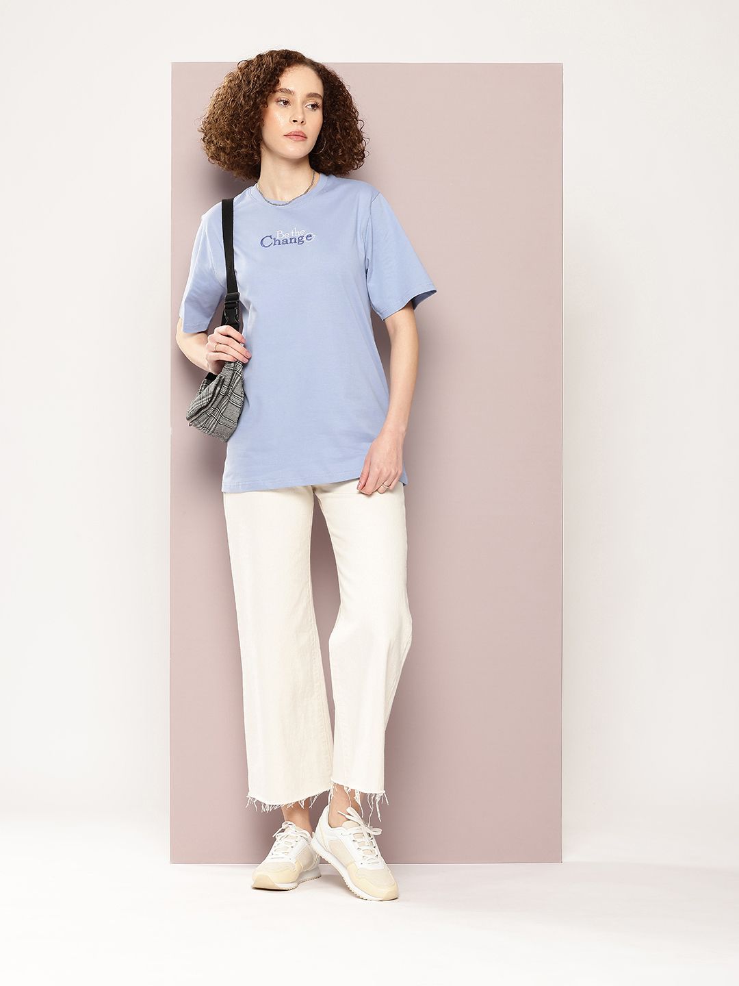 DILLINGER Women Typography Printed Pure Cotton Oversized T-shirt