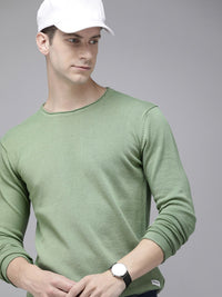 SPYKAR Pure Cotton Solid Round Neck Pullover Sweaters