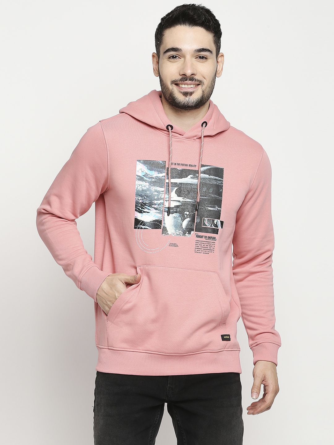 SPYKAR Graphic Printed Hooded Sweatshirt