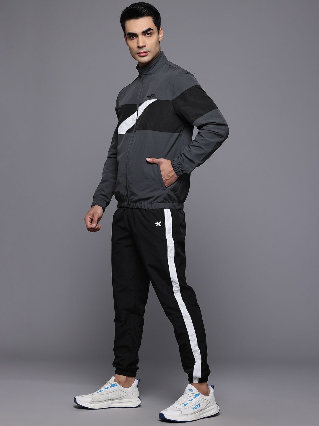 HRX by Hrithik Roshan Rapid Dry Mock Collar Running Tracksuit
