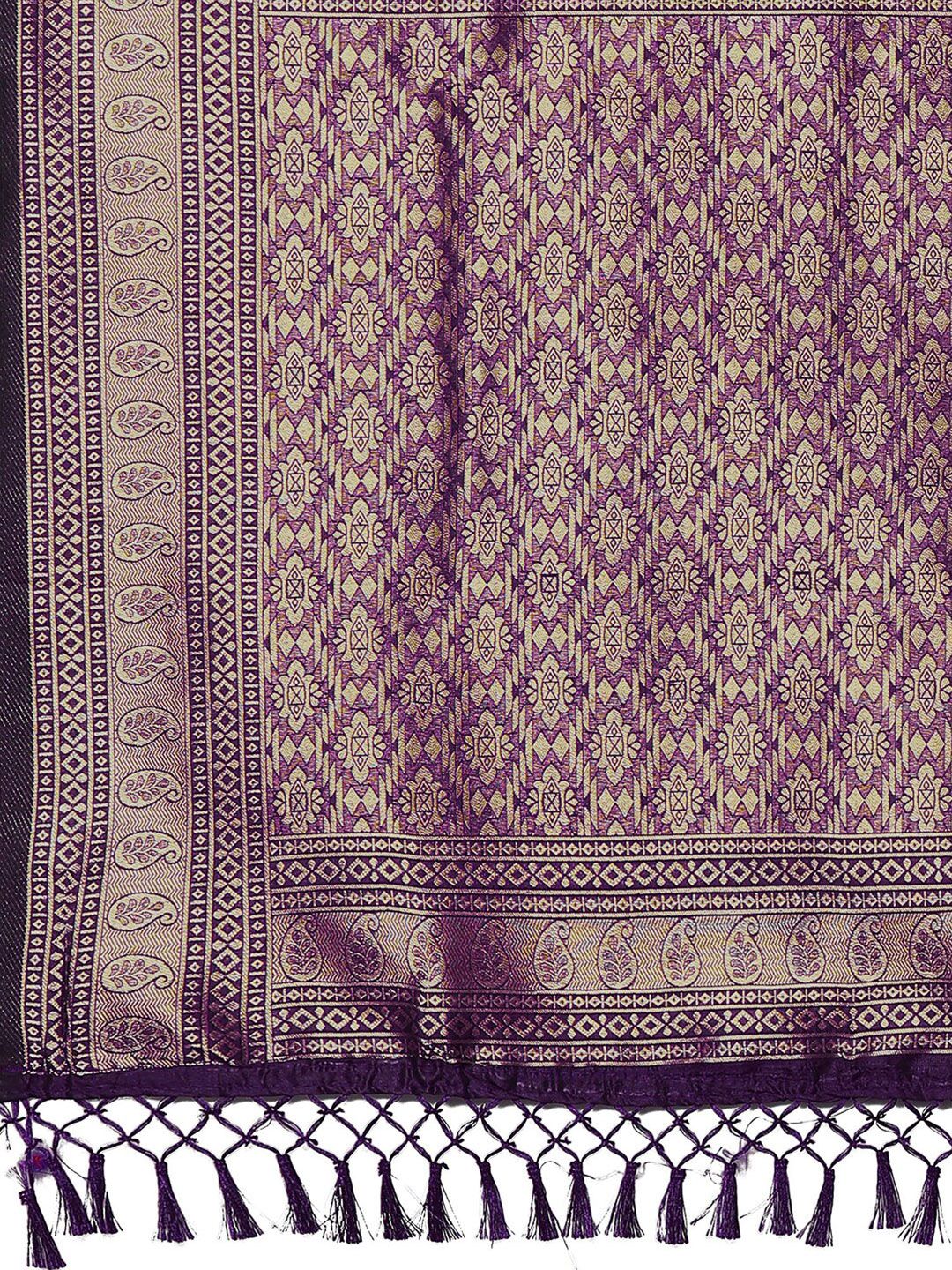 Mitera Ethnic Motifs Zari Silk Blend Banarasi Saree