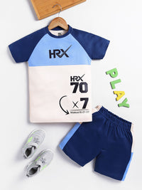 HRX by Hrithik Roshan U17 Boys Rapid Dry Printed T-shirt with Shorts