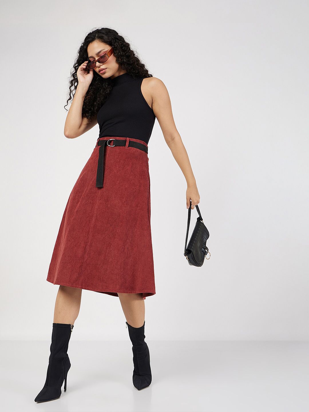 SASSAFRAS Ribbed High Neck Fitted Regular Top