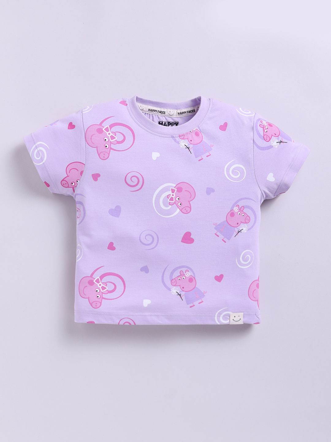 Happy Faces Kids Girls Peppa Pig Printed Pure Cotton T-Shirt