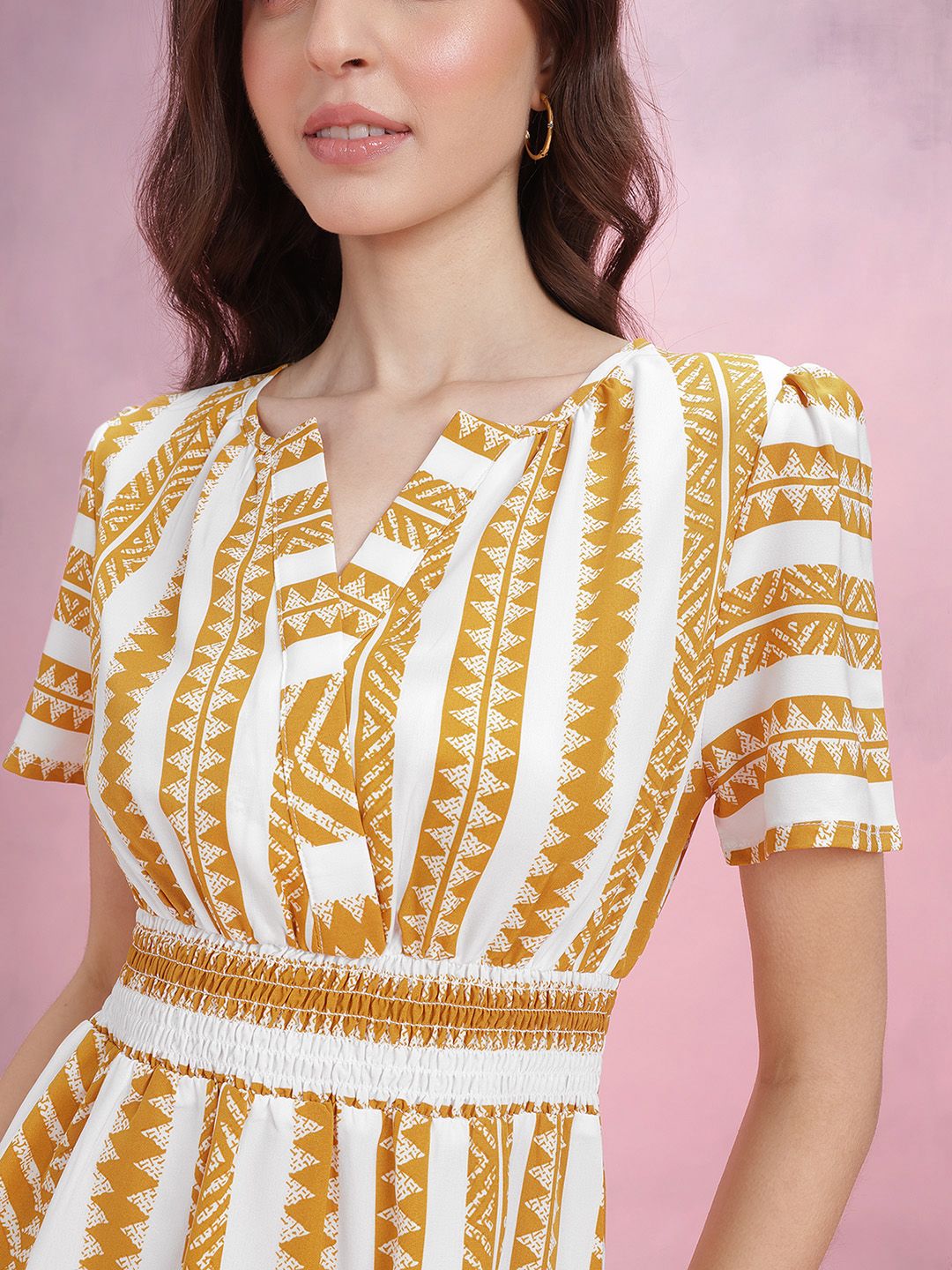 DressBerry Geometric Printed A-Line Dress