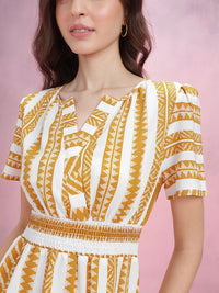 DressBerry Geometric Printed A-Line Dress
