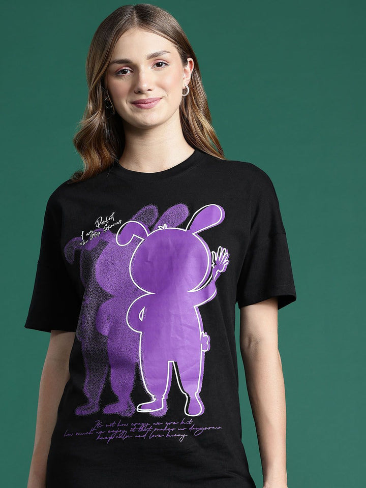 DressBerry Printed Drop-Shoulder Pure Cotton T-shirt