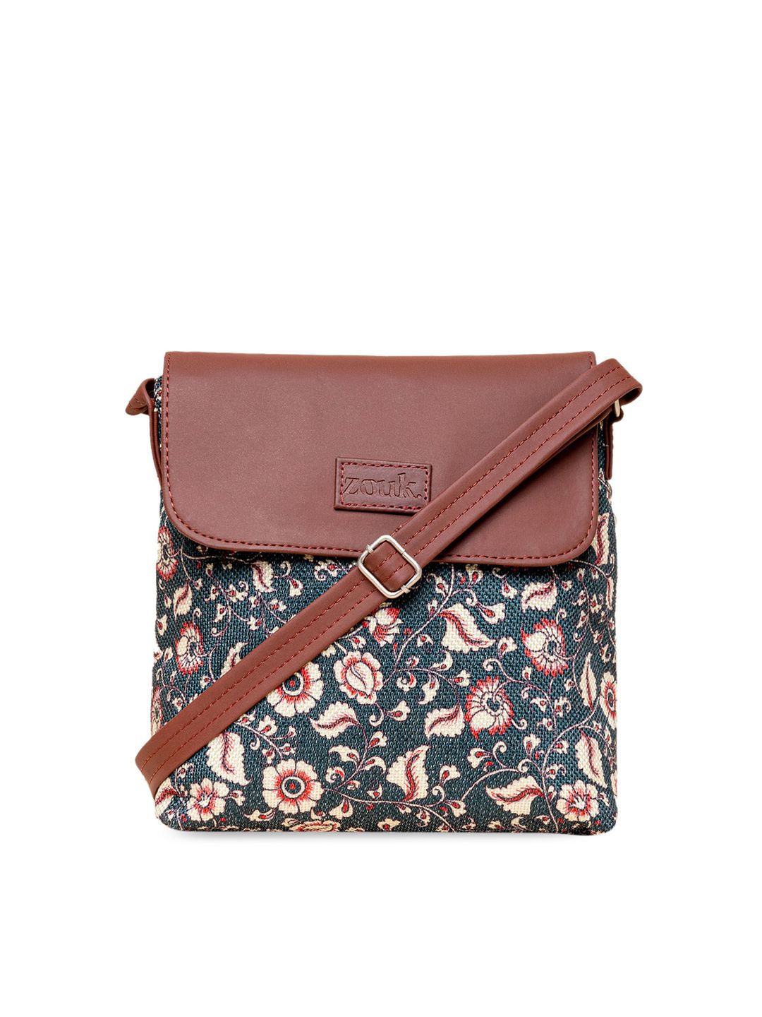 ZOUK Floral Printed Structured Sling Bag
