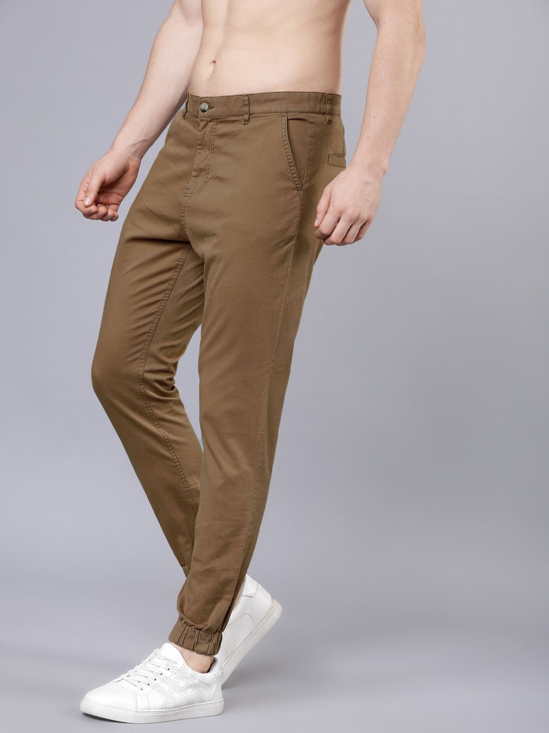 HIGHLANDER Men Khaki Slim Fit Joggers