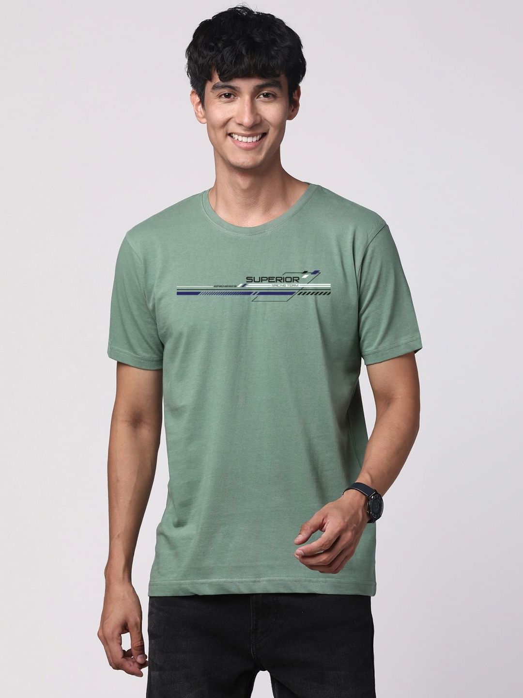 ADRO Men Graphic Printed Round Neck Cotton T-shirt