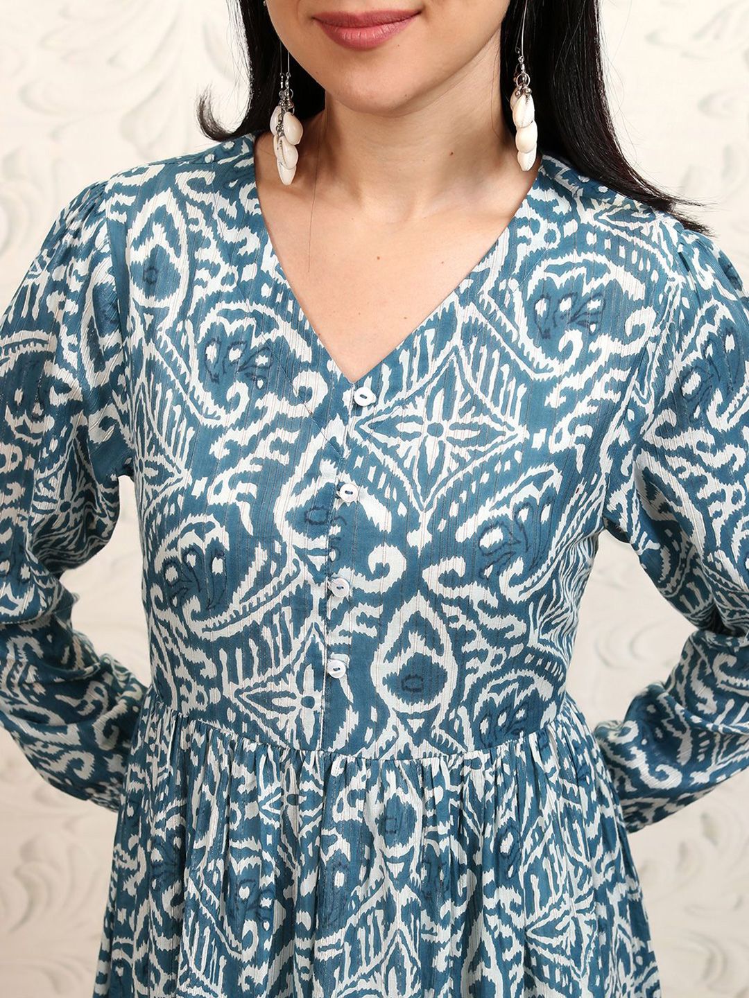 Vishudh Ethnic Motifs Print A-Line Dress