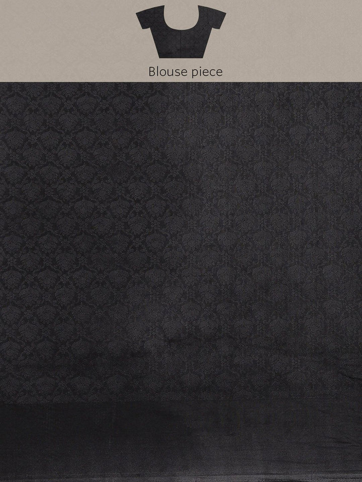 Saree mall Black & Gold-Toned Ethnic Motifs Zari Silk Blend Banarasi Sarees