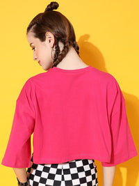 STREET 9 Women Fuchsia Comic Tshirt