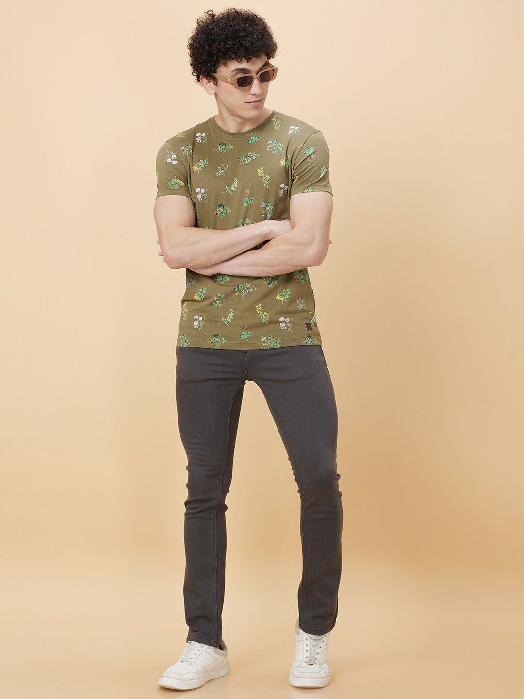 Being Human Floral Pure Cotton Printed T-shirt