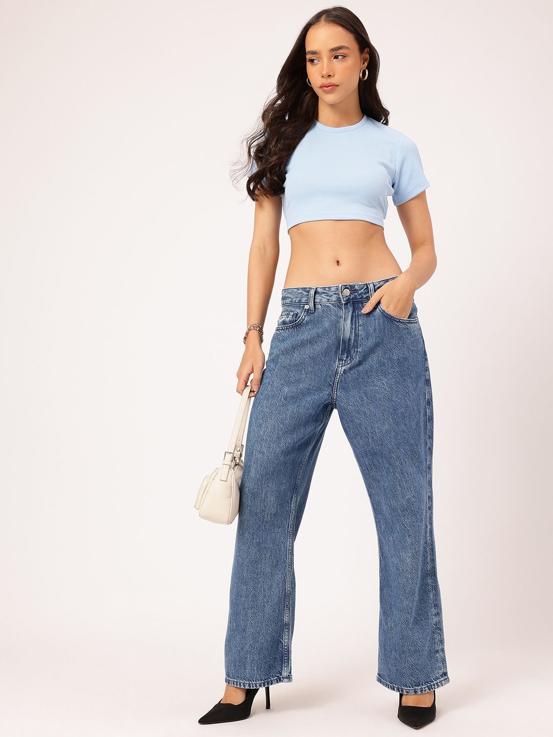 DressBerry Tie-Up Twist Ribbed Crop Top