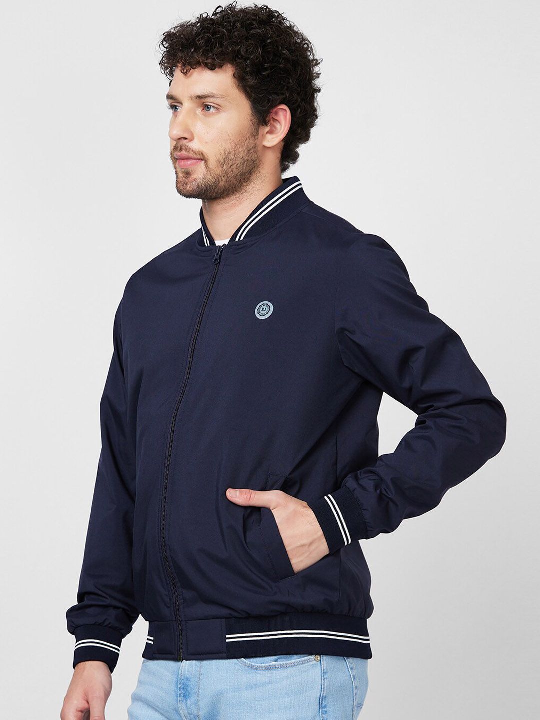 SPYKAR Stand Collar Bomber Jacket