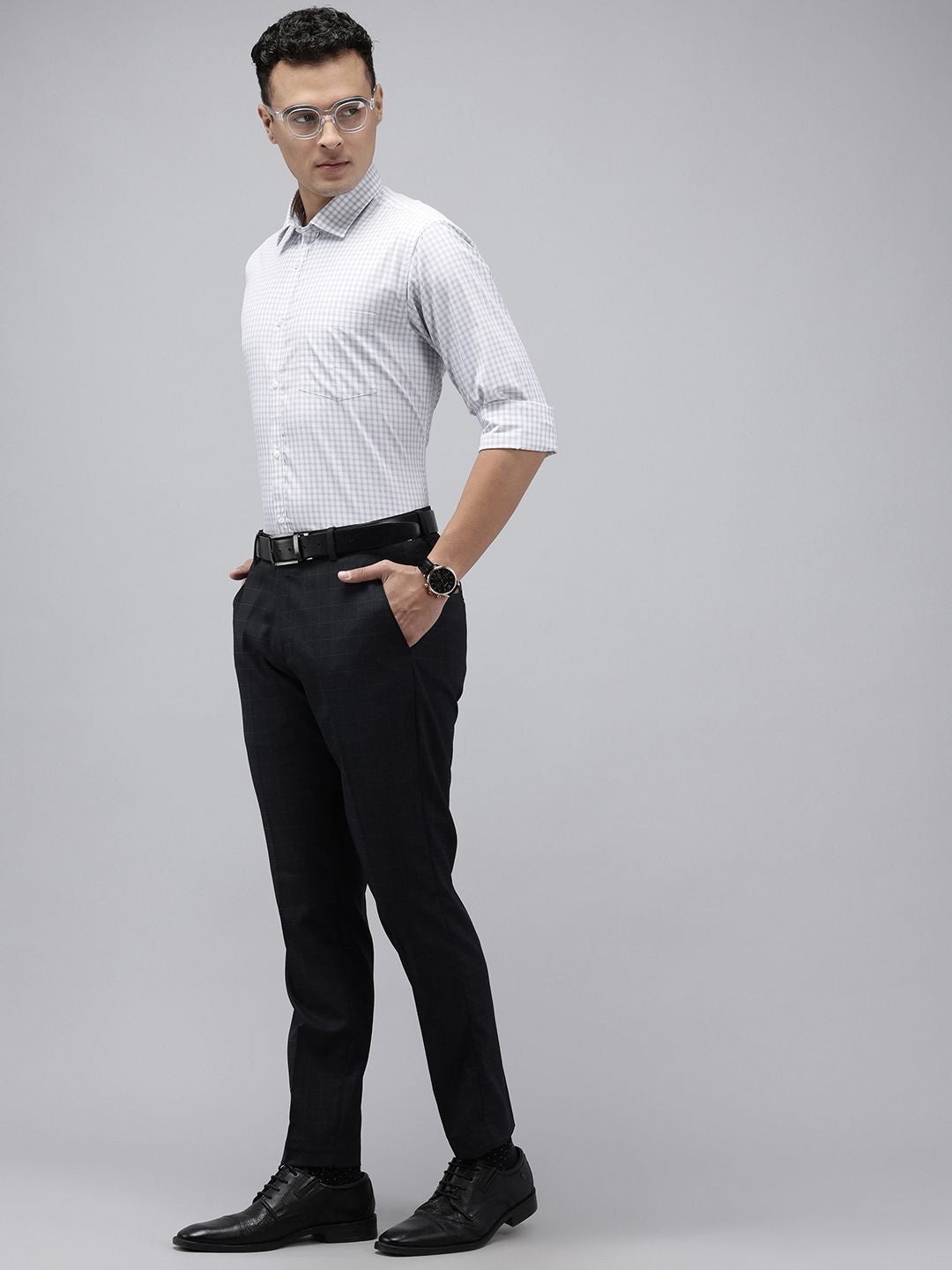 Park Avenue Slim Fit Checked Formal Shirt