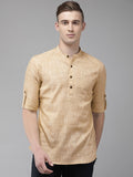 Anouk Men Beige Solid Straight Kurta