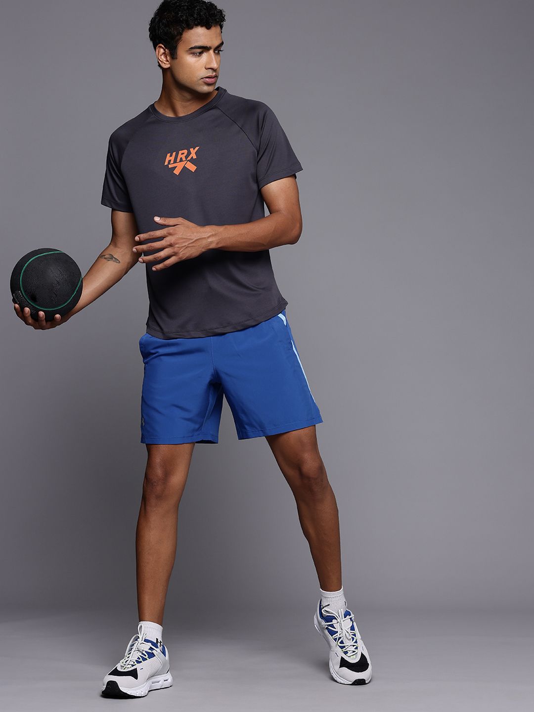 HRX by Hrithik Roshan Brand Logo Printed Rapid-Dry Training or Gym Sports T-shirt