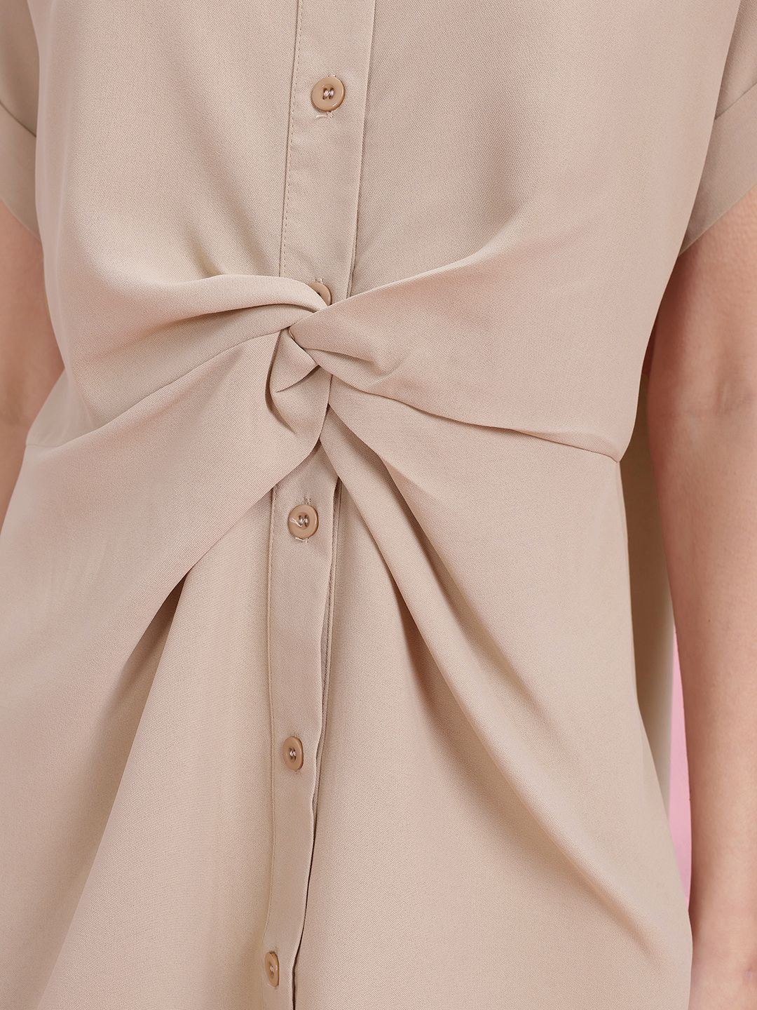 DressBerry Twisted Detailed Shirt-Style Dress