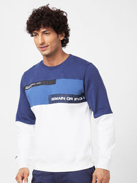 SPYKAR Colourblocked Cotton Pullover Sweatshirt