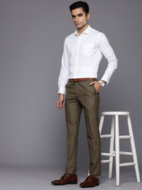 Raymond Men Checked Slim Fit Formal Trousers