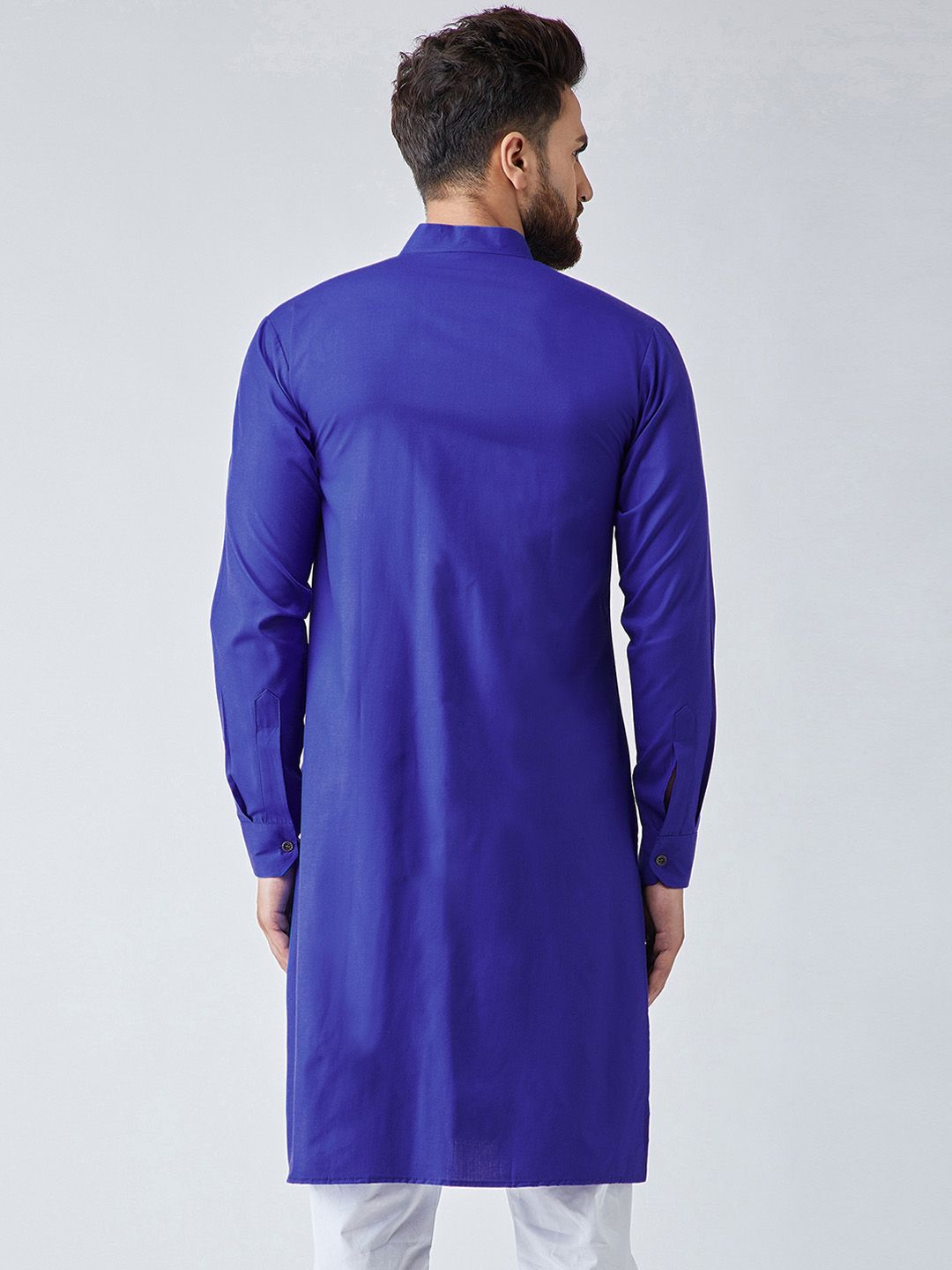 SOJANYA Men Blue Solid Pathani Kurta