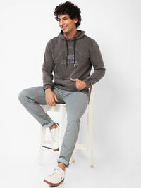 SPYKAR Typography Printed Hooded Pullover Sweatshirt