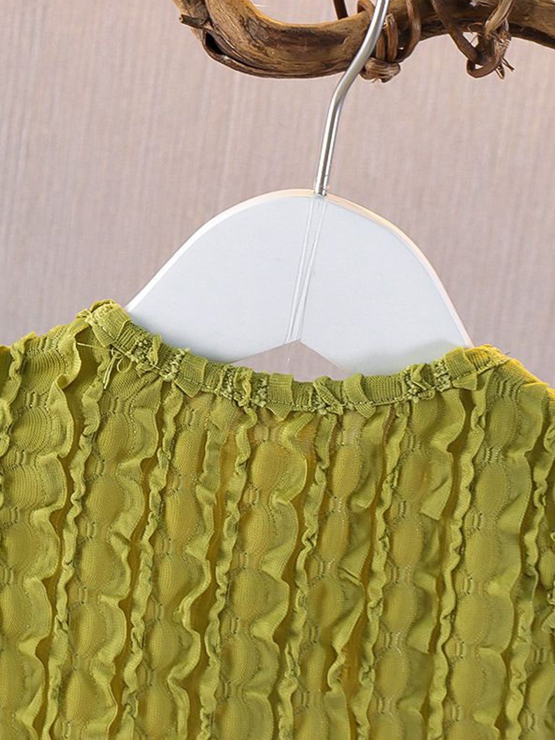 YK Girls Self Design Fit & Flare Dress