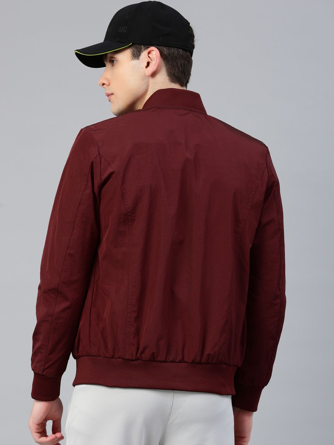 HRX by Hrithik Roshan Men Burgundy Solid Bomber
