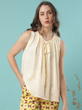 RAREISM Tie-Up Neck Top
