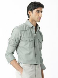 RARE RABBIT Men Belia Slim Fit Spread Collar Cotton Shirt