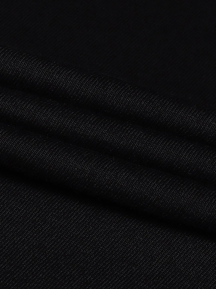 Bewakoof Men Black Printed Round Neck Pure Cotton T-shirt