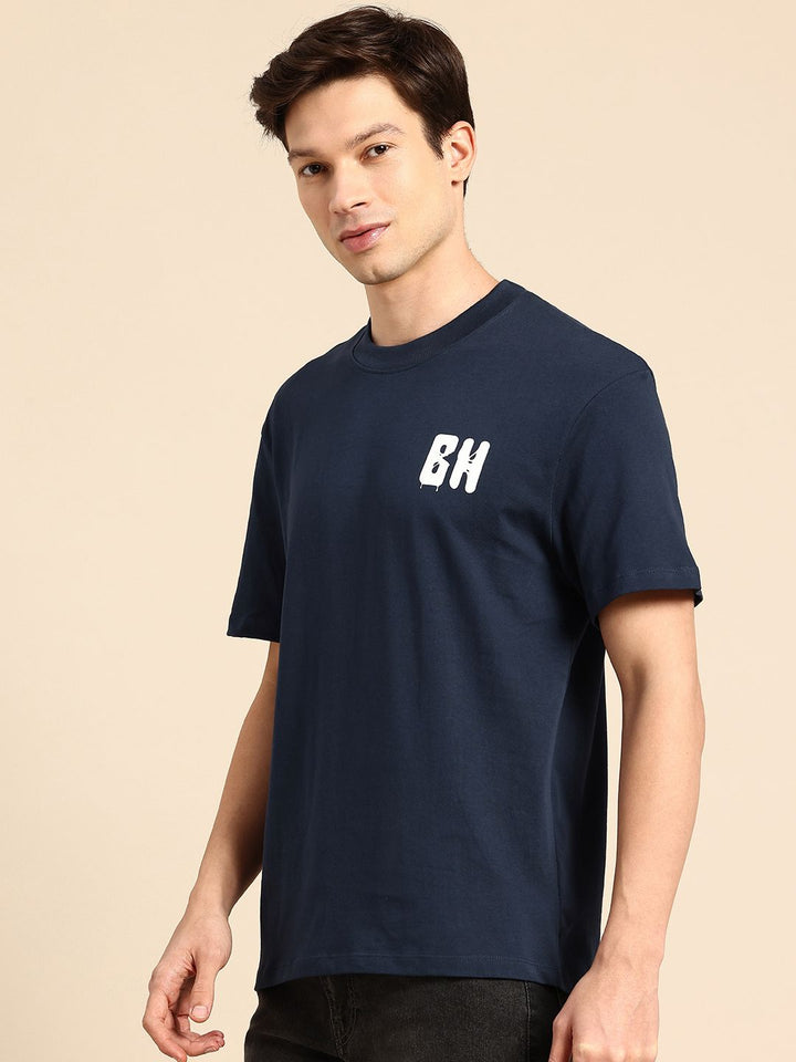 Being Human Brand Logo Printed Drop-Shoulder Sleeves Pure Cotton Easy Fit T-shirt