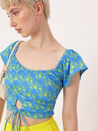 DressBerry Poolside Bloom Floral Tie-Up Crop Top