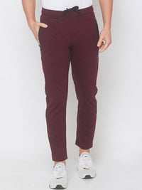 SPYKAR Men Maroon Solid Slim Fit Track Pants